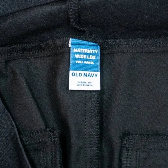NEW Old Navy Maternity Pixie Wide Leg Pants Women XL Black Full Panel - Picture 9 of 10